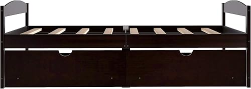 Miniatura 5 de Merax Sofá cama individual de madera con dos cajones, marco de sofá cama para niños y niñas, no necesita somier, expreso