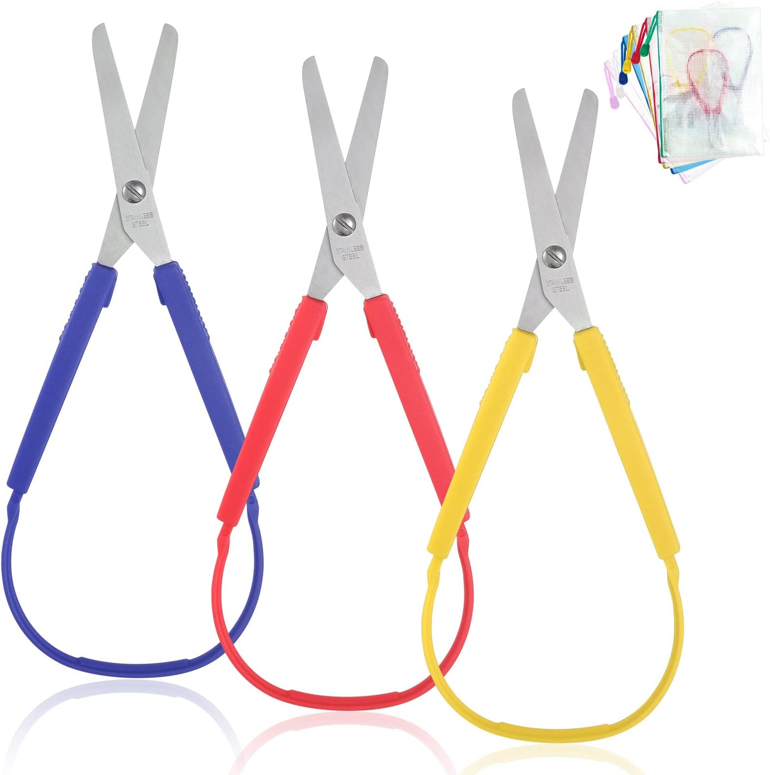 Handi Stitch 6 Pack 20cm/8 inches Adaptive Easy Grip Loop Scissors ...