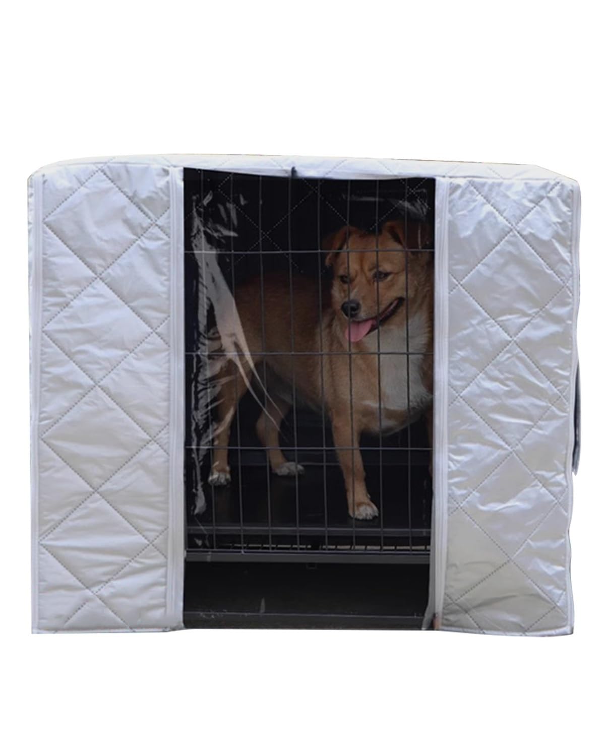 ZIMGOD Winter Dog Crate Cover with Clear Door & Window, Dog Cage Insulated Cover to Keep Warm, Cold Weather Kennel Cover, Warm Breathable Chicken Coop Cover(76x48x53cm (30x19x21in))