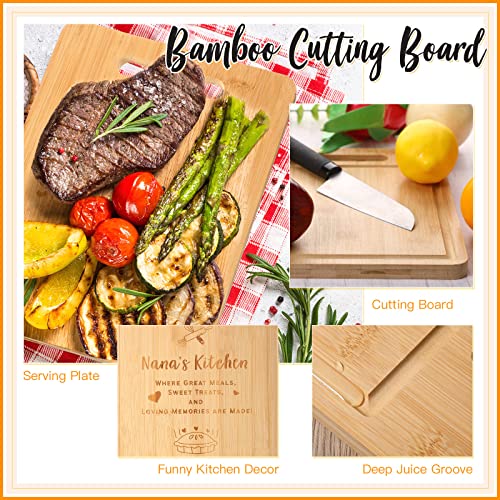 Gerrii-8-Pieces-Nana-Gifts-Set-Kitchen-Towels-Dish-Towels-Spoons-for-Kitchen-Cooking-Utensils-Cutting-Board-for-Christmas-Mothers-Day-Housewarming-Kitchen-Decoration