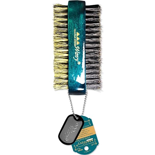 Vista 17 de Beauty Town Cepillo ondulado de 2 caras: cepillo de pelo de cerdas de jabalí duro y suave de doble cara, unisex, diseñado para hombres, 360 ondas