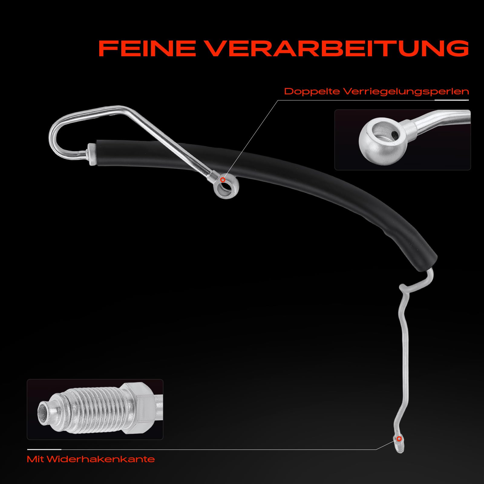 Frankberg Servolenkung Schlauch Kompatibel mit Cordoba 6L2 1.2L-2.0L 2002-2009 Ibiza III 6L1 1.2L-2.0L 2002-2009 Room.ster 5J 1.2L-1.9L 2006-2015 Polo 9N Replace# 6Q1423893G