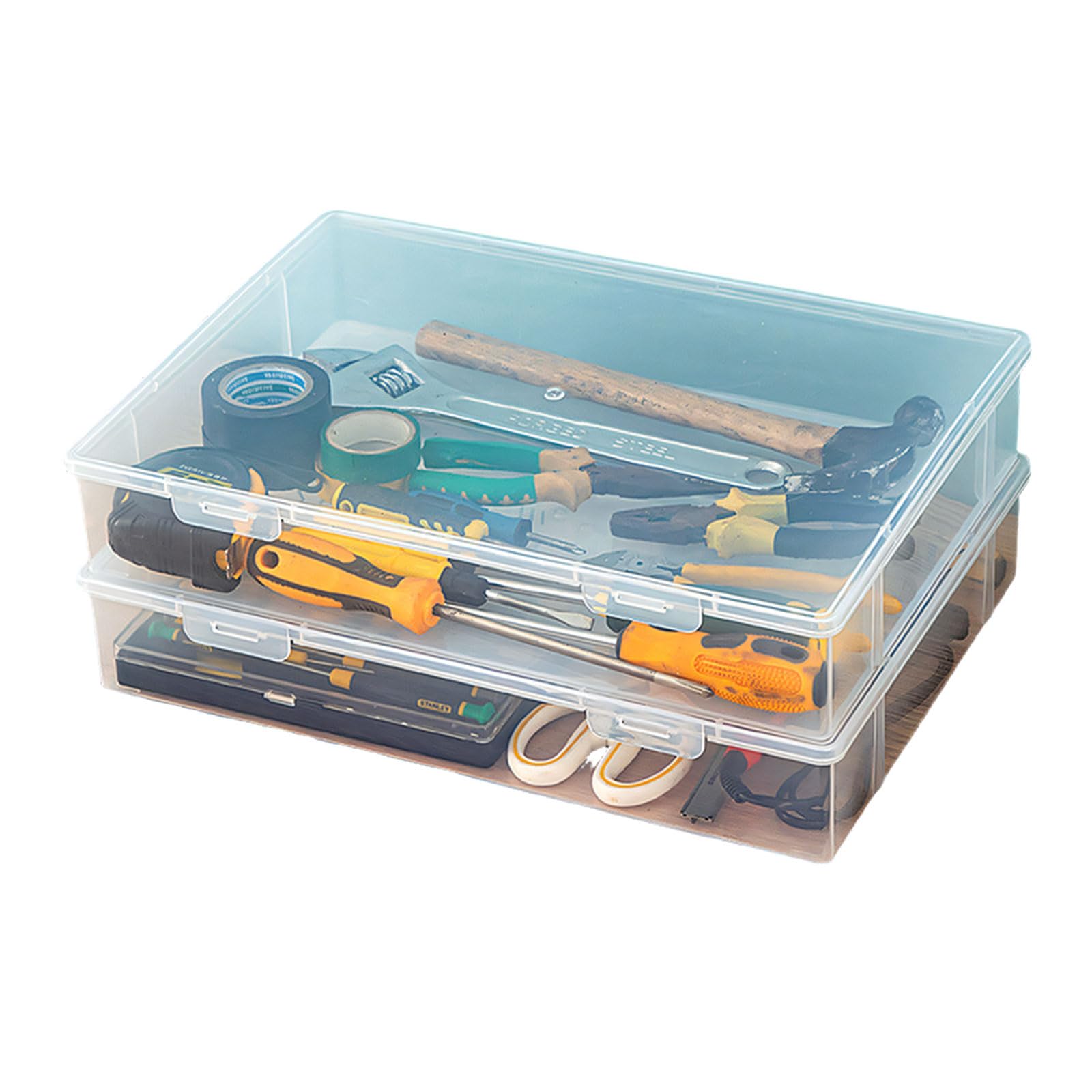 Compactly Tool Box with Optional Dividers for Efficient Storage of Hammer Pliers and Other Workshop Essential Screwdriver and Wrench Storage