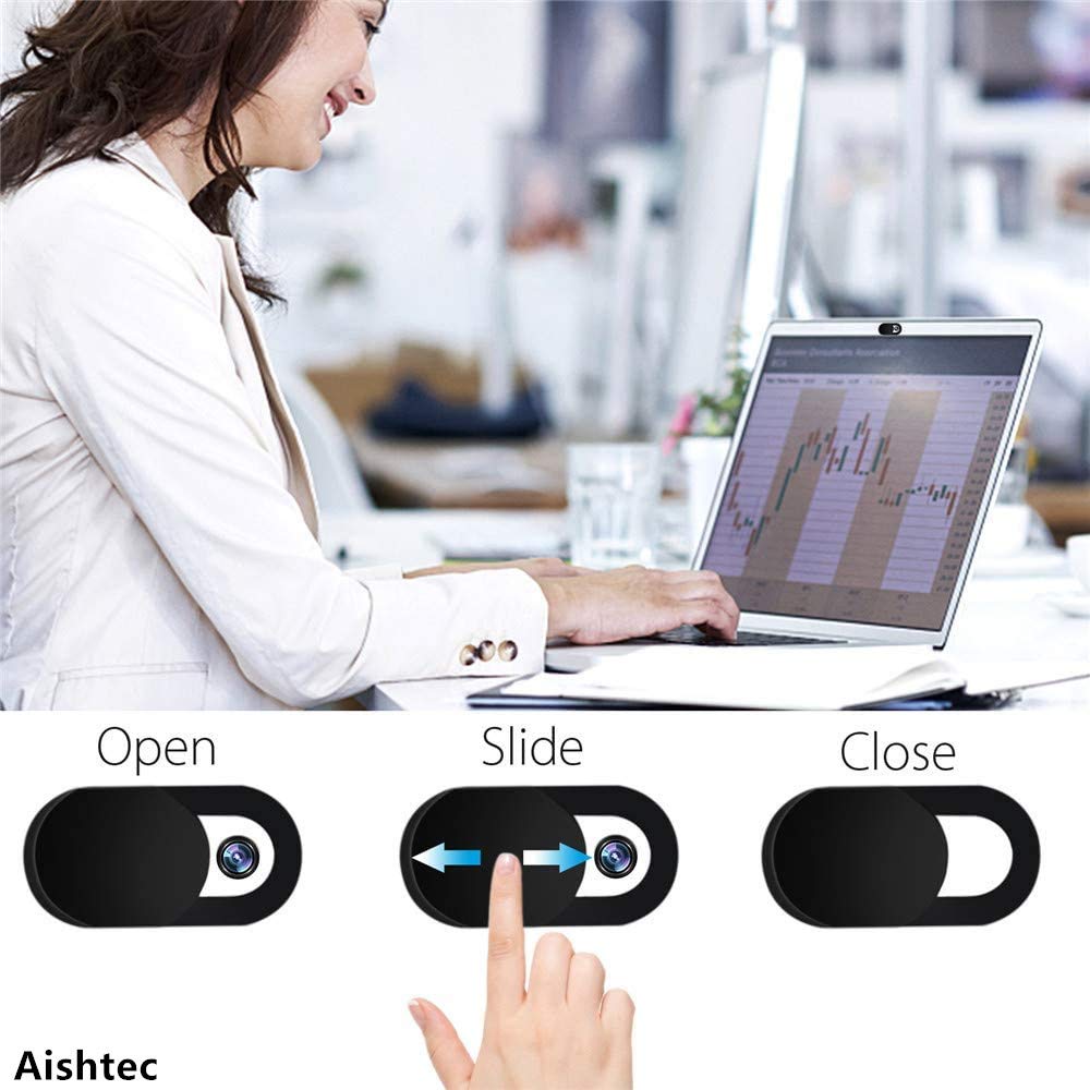 Copri Webcam Cover Slider 0.7mm per Laptop 6 Pezzi Nero