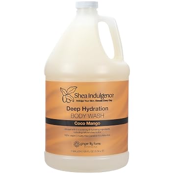 Ginger Lily Farms Botanicals Shea Indulgence Deep Hydration Body Wash, Coco Mango, 100% Vegan & Cruelty-Free, Coconut Mango Scent, 1 Gallon 128 fl oz Refill