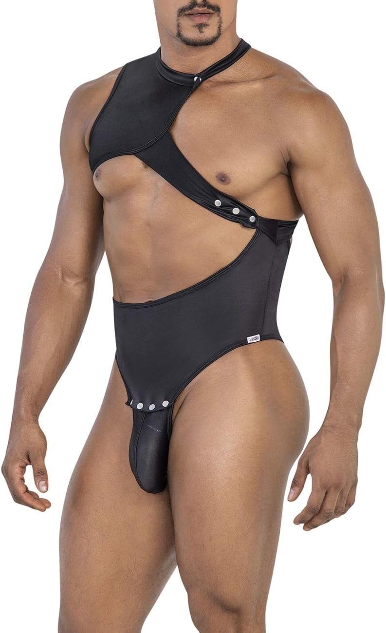 Candyman 99783 One Shoulder Bodysuit Black