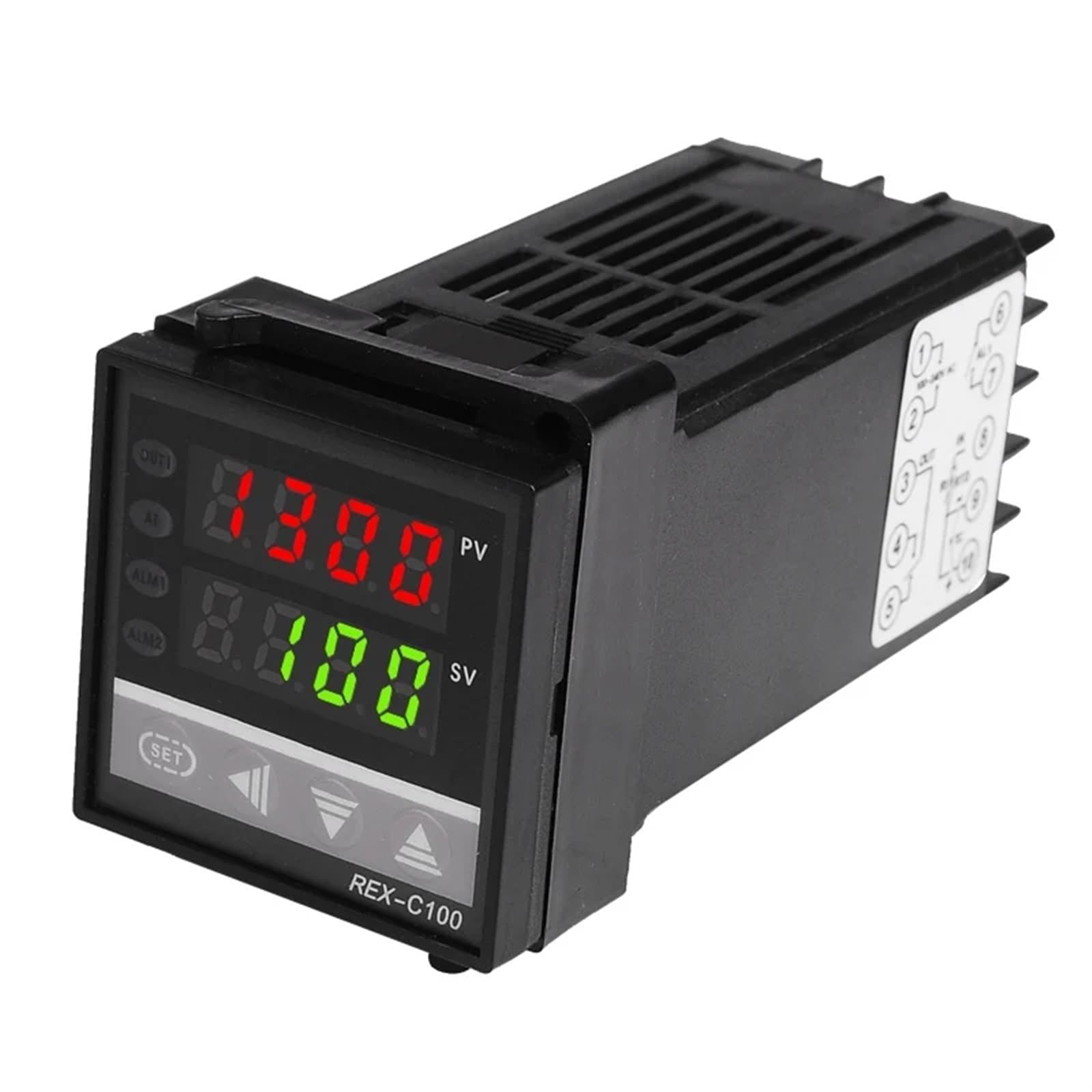 Podwójny cyfrowy regulator temperatury RKC PID REX-C100 z czujnikiem termoparą K, wyjście przekaźnikowe