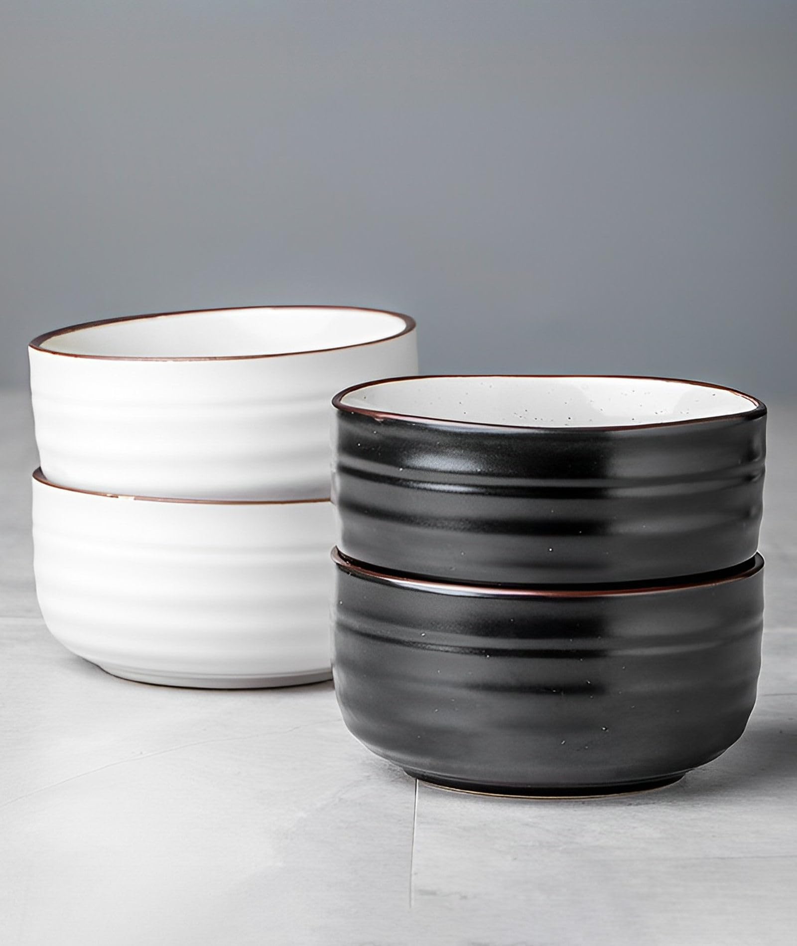 Keramik-Müslischalen-Set – mikrowellengeeignete Frühstücks- und Suppenschüsseln, 400 ml Fassungsvermögen, 4 Stück, langlebiges und stilvolles Design für den täglichen Gebrauch