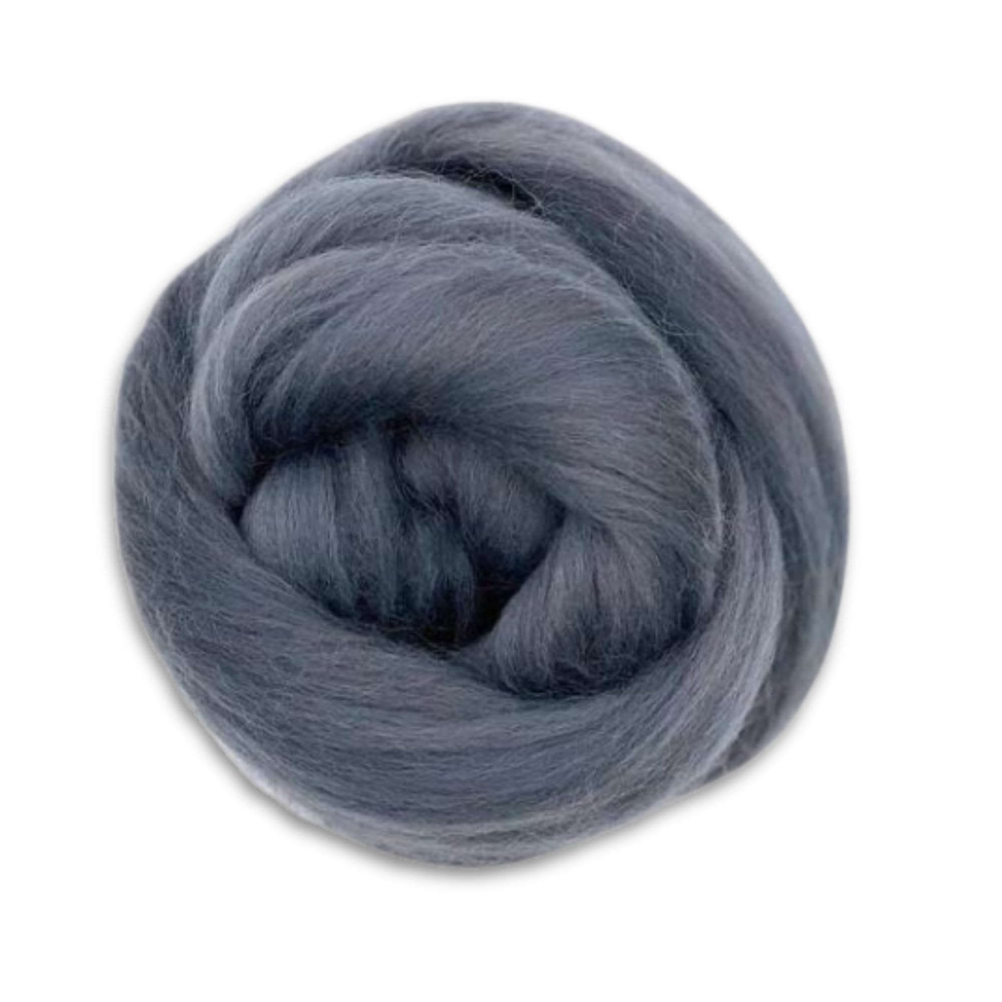 Revolution Fibers Dyed Corriedale Wool | 8.2 Ounces of Premium Combed Wool Top | 26 Micron, 100% Pure Corriedale Wool Roving, Ethically Sourced (Granite Gray)