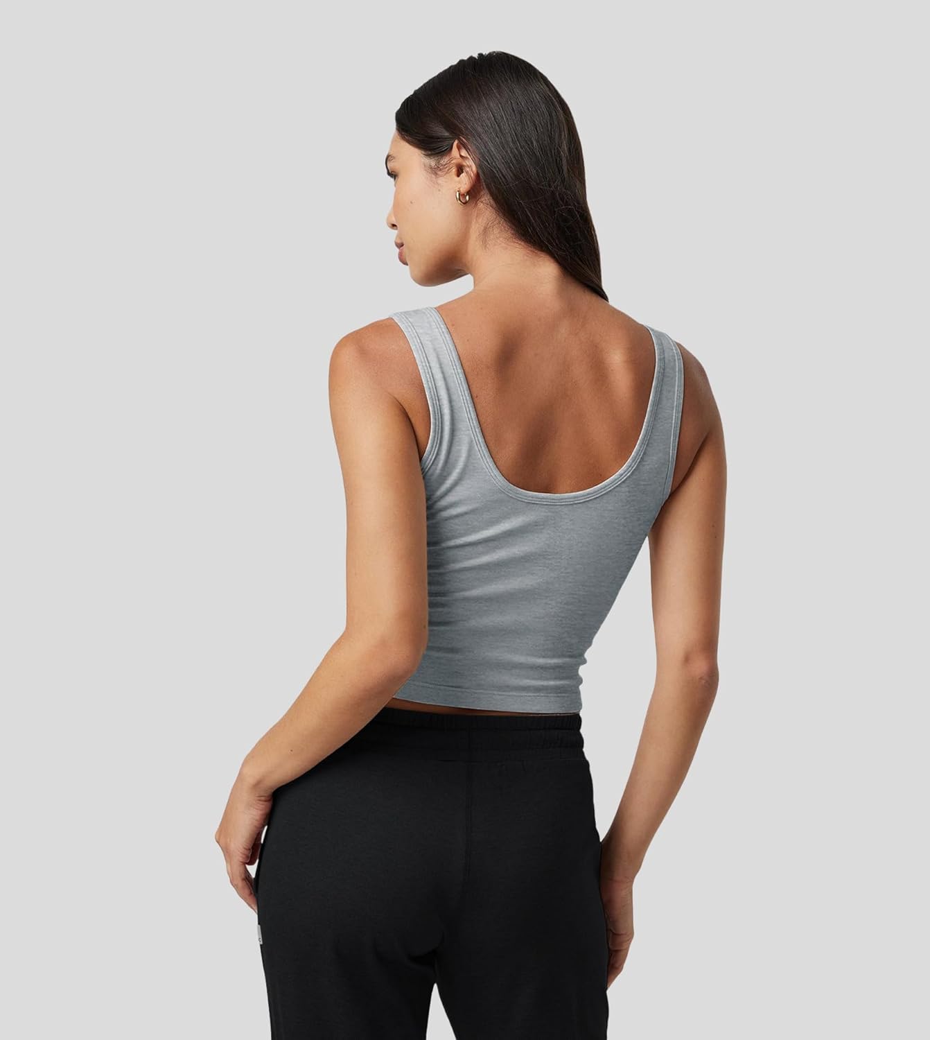 Fioboc Cropped Tank Tops for Women Sleeveless Scoop Neck Workout Crop Tops Breathable Slim Fit Yoga Gym Activewear Shirt - Image 2