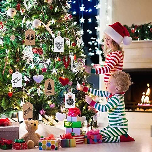 Toocoo 200pcs Premium Gift Tags with 200 Root Natural Jute Twine, Double-Sided Available Kraft Paper Price Tags, Craft Tags Labels Jewelry Tags with String for Wedding Christmas Day Thanksgiving