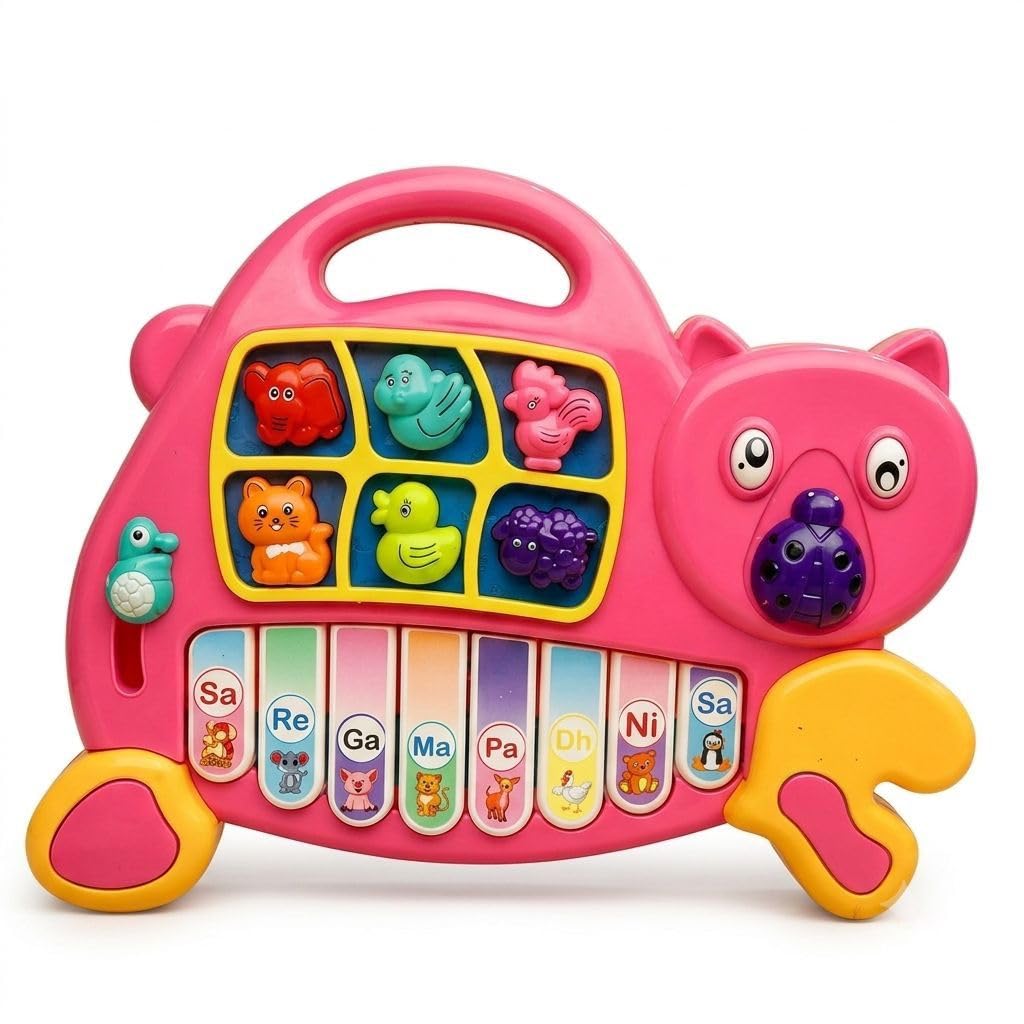 Piano Fruit Shape Keyboard Musical Toys Fruit Keyboard for Kids, Toys Electronic Toy Multi-Function Portable Piano for Babies and Kids (Pack of 1 Pcs, Random Color) (cat)-image-36