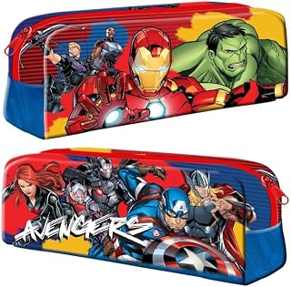 TDL Marvel Avengers Pencil Case – Featuring Iron Man, Hulk, Captain America, Thor & More – Durable School Stationery Organizer