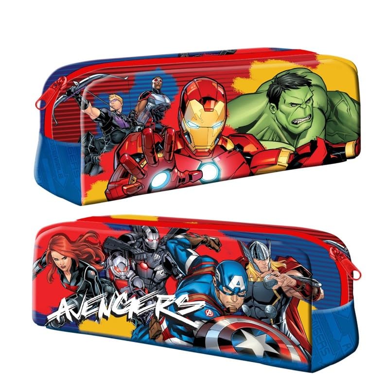 GIFTIDEAZZ Kids Character Pencil Case – Fun & Durable School Supply Organizer with Zipper – Cute Designs Perfect for School, Travel, and Art Supplies (Ave-Iron-Man-Hulk) — image 1