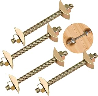 Furniture Fastening Connectors，Countertop Connector,Table Top Fasteners,Furniture Bolts Nuts Joint Miter Draw Bolt Countertop Flip Connector for Butcher Block Table Bed Connecting Kit (4)