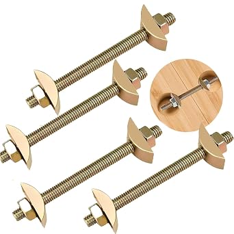 Furniture Fastening Connectors,Countertop Connector,Table Top Fasteners,Furniture Bolts Nuts Joint Miter Draw Bolt Countertop Flip Connector for Butcher Block Table Bed Connecting Kit 4