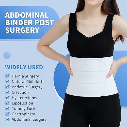 Miniatura 8 de Faja abdominal posoperatoria para mujeres y hombres, banda de compresión para el vientre posparto, agradable a la piel, transpirable, (60 a 75