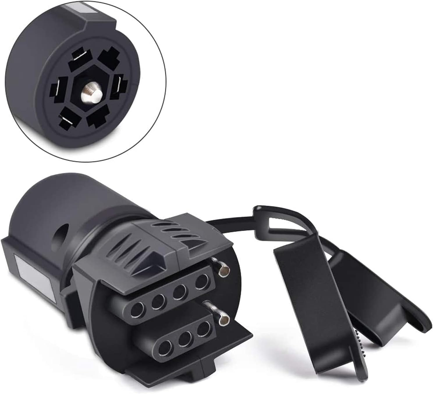 ELECDON Trailer Light Adapter 7 Way to 4 Way 5 Way, 7 Pin Round to 4 Pin 5 Pin Flat Blade Trailer RV Boat Connector Plug for Trailer Tow Hitch and Redline Tailgate LED