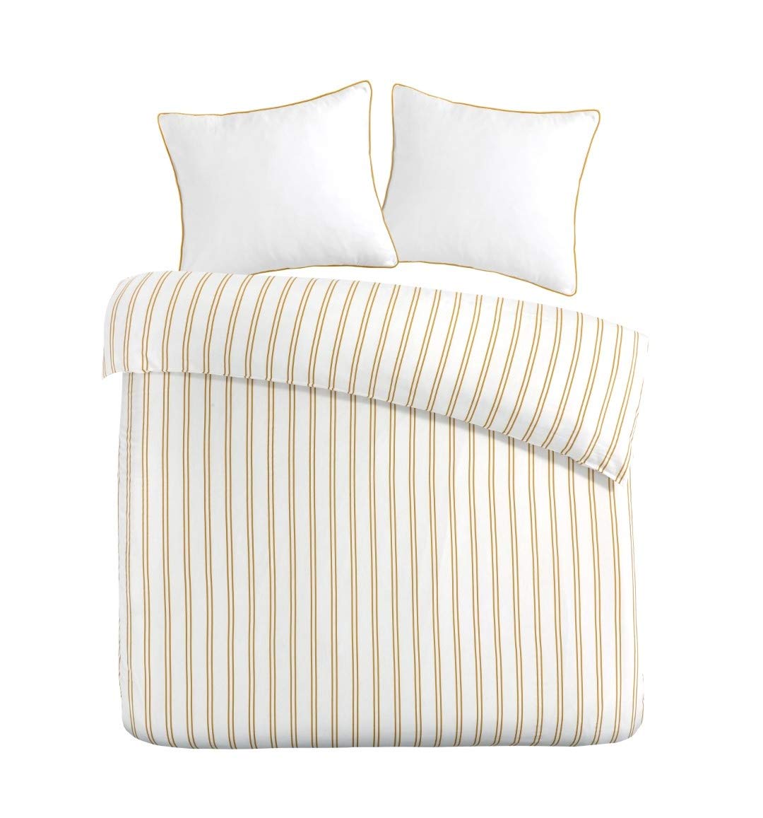 Papillon Bed Linen Set, Satin, Yellow, 240 x 200/220 + 2 x 60 x 70 cm