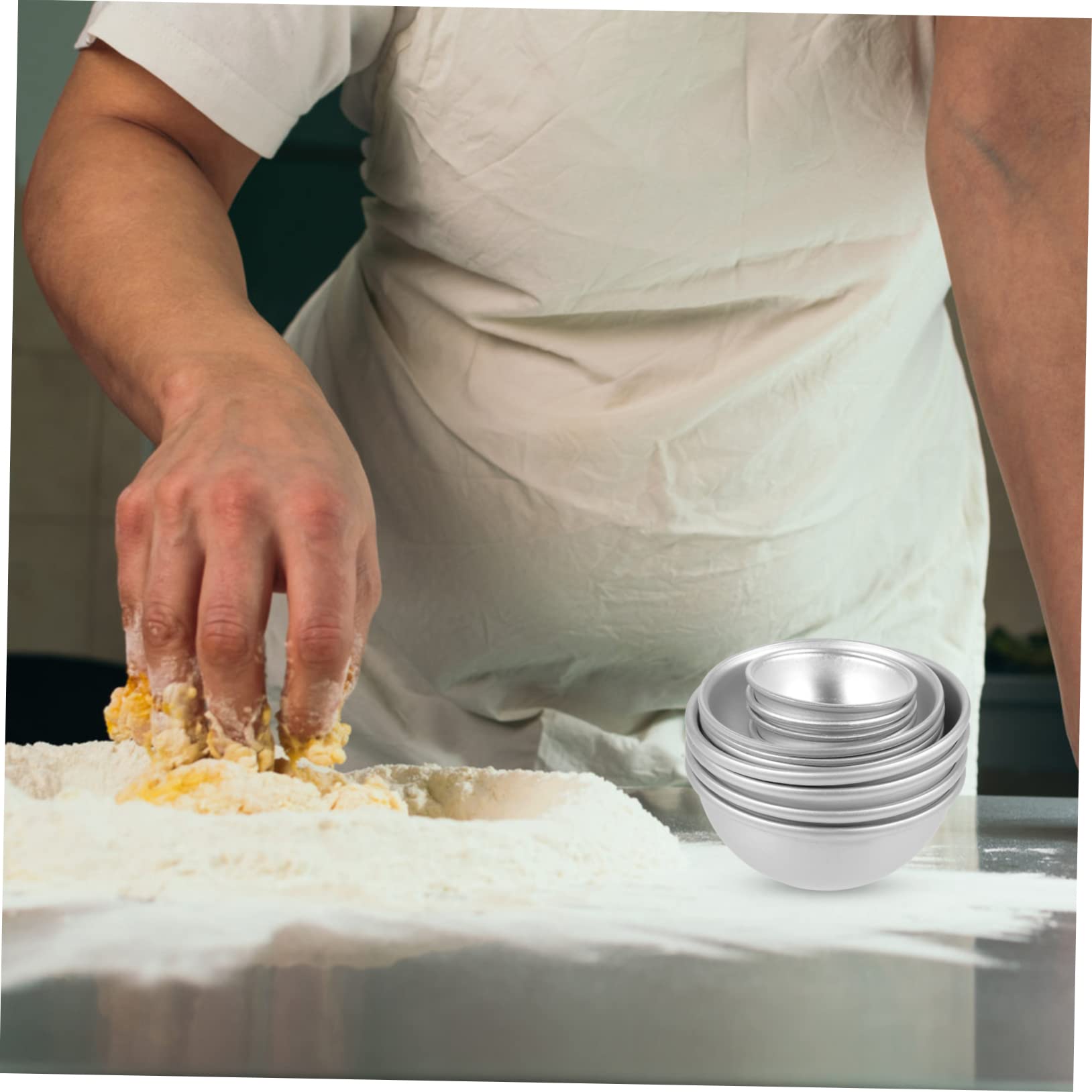 SEWACC Lot de 12 Moules en Alliage D'aluminium Demi-sphériques pour Bricolage, Moule à Pâtisserie Facile à Ranger, pour DIY et Création de Bombes de Bain