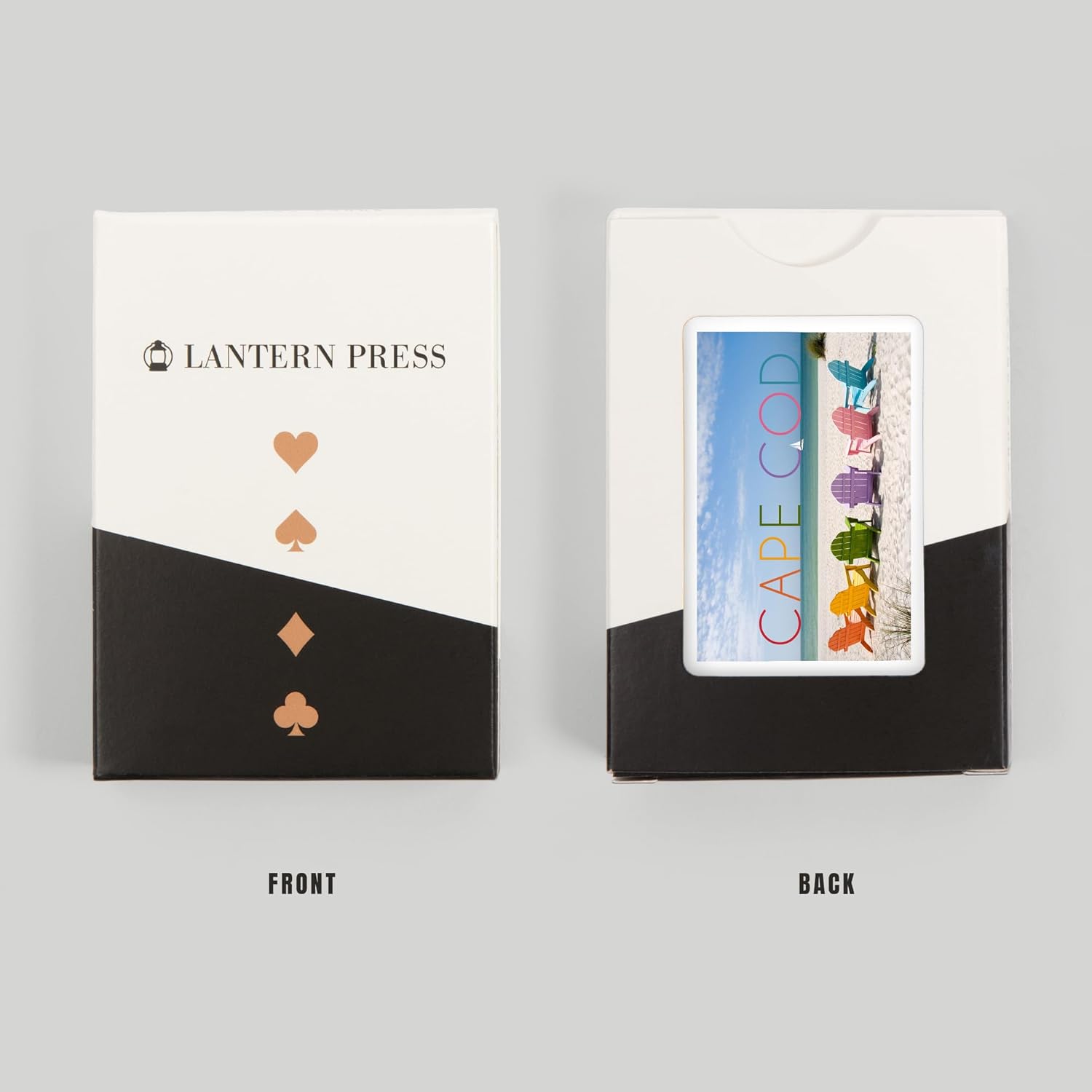 Lantern Press Cape Cod, Massachusetts, Colorful Beach Chairs, 52 Playing Cards for Adults, Poker Size Card Deck