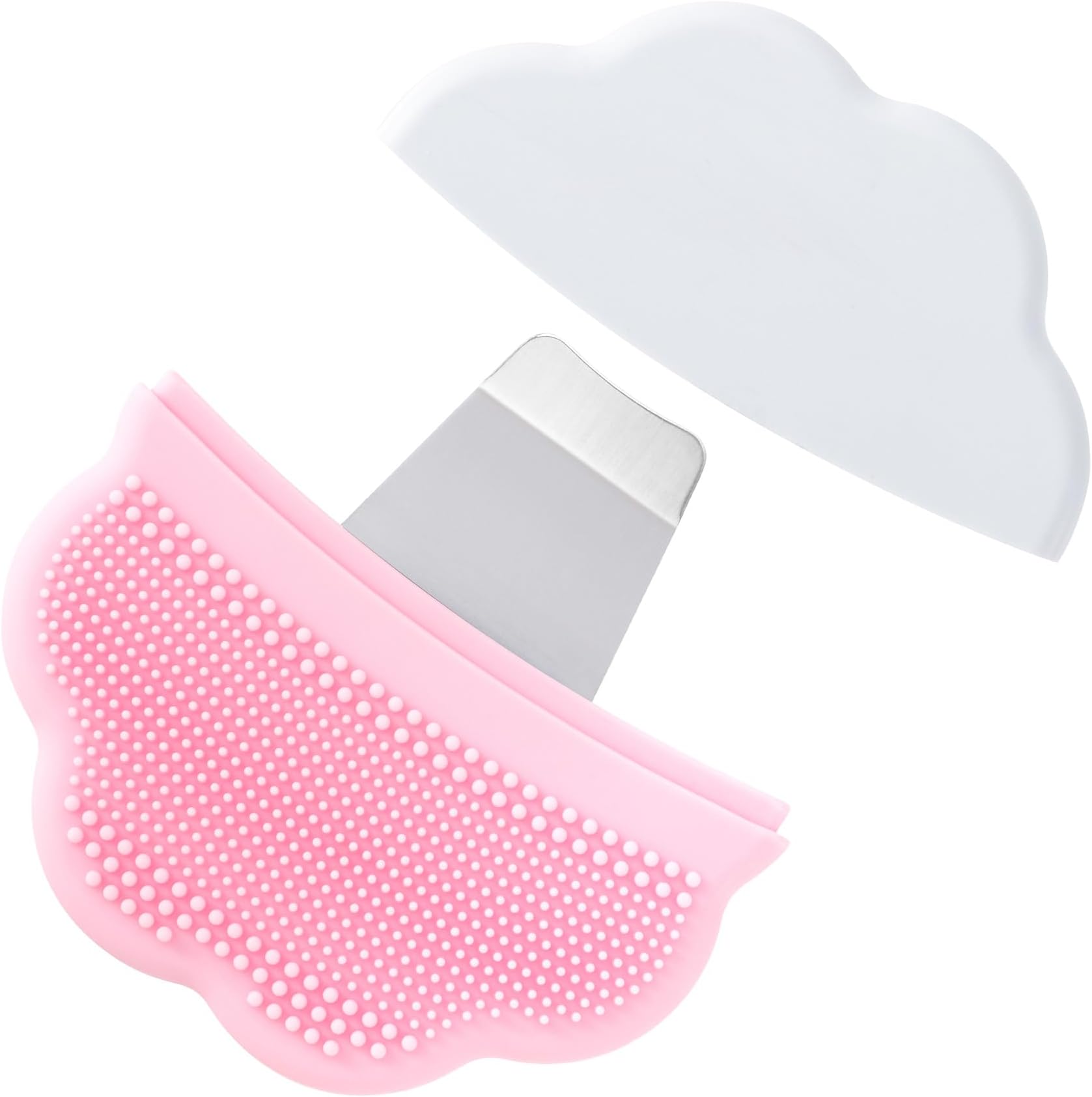 PAGOW Blackhead Remover Tools, 2-in-1 Nose Blackhead Remover with Silicone Cleansing Granules, Deep Clean Skin Spatula, Mild and Safe Face Scraper for Men and Women (1 Pcs, Pink)