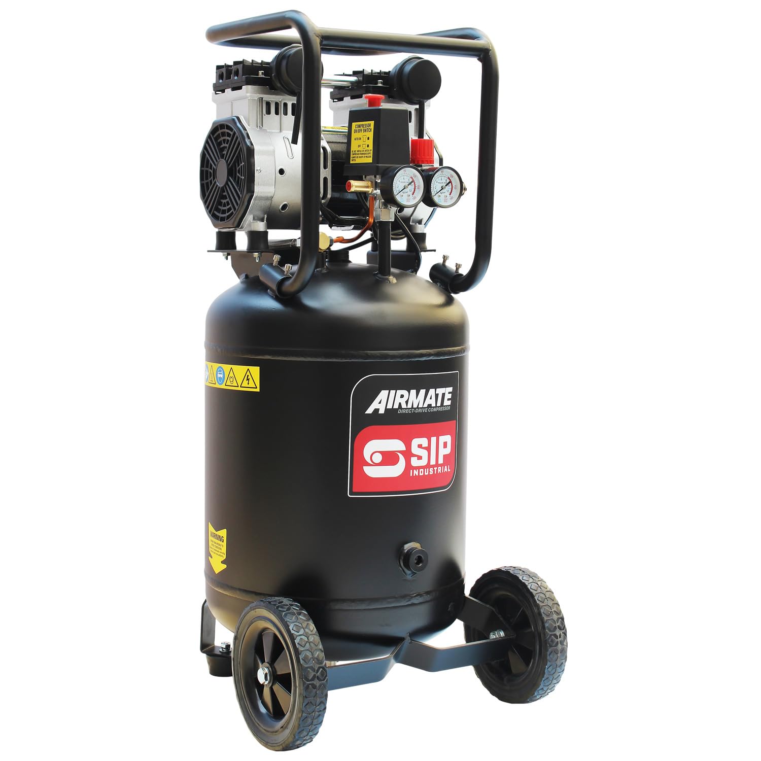 SIP Airmate Vertical 50L Oil-Free Direct Drive Air Compressor 2hp 116psi 8Bar Low Noise 62dB 9.6CFM
