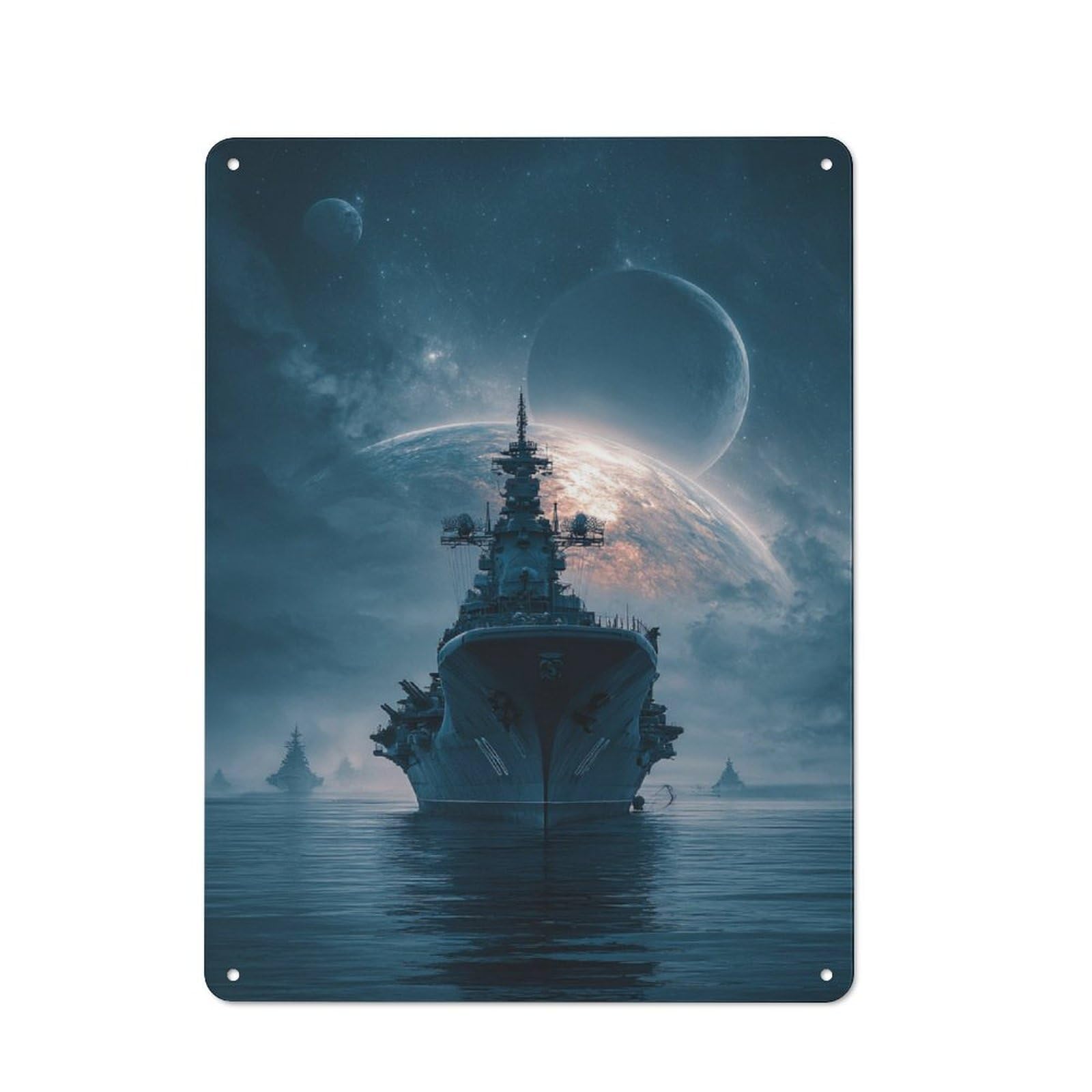 Stellar Naval Voyage Loft Style Metal Wall Decor 40x30cm, Decorative Metal Plaque for Loft, Studio, Office Or Creative Room