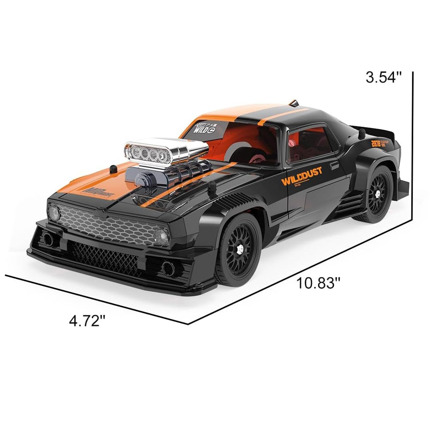 Auto da corsa RC in scala reale, auto telecomandata in scala 1/16, 50+MPH, camion fuoristrada 4x4, auto da drift ad alta velocità, buggy RC, giocattoli elettrici, regali(Black)