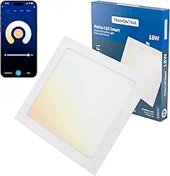 Tramontina Plafon Smart​ LED Quadrado de Embutir 18W Inteligente Wi-Fi + Bluetooth​ e função de geolocalização - Compatível com Alexa e Google Assistente