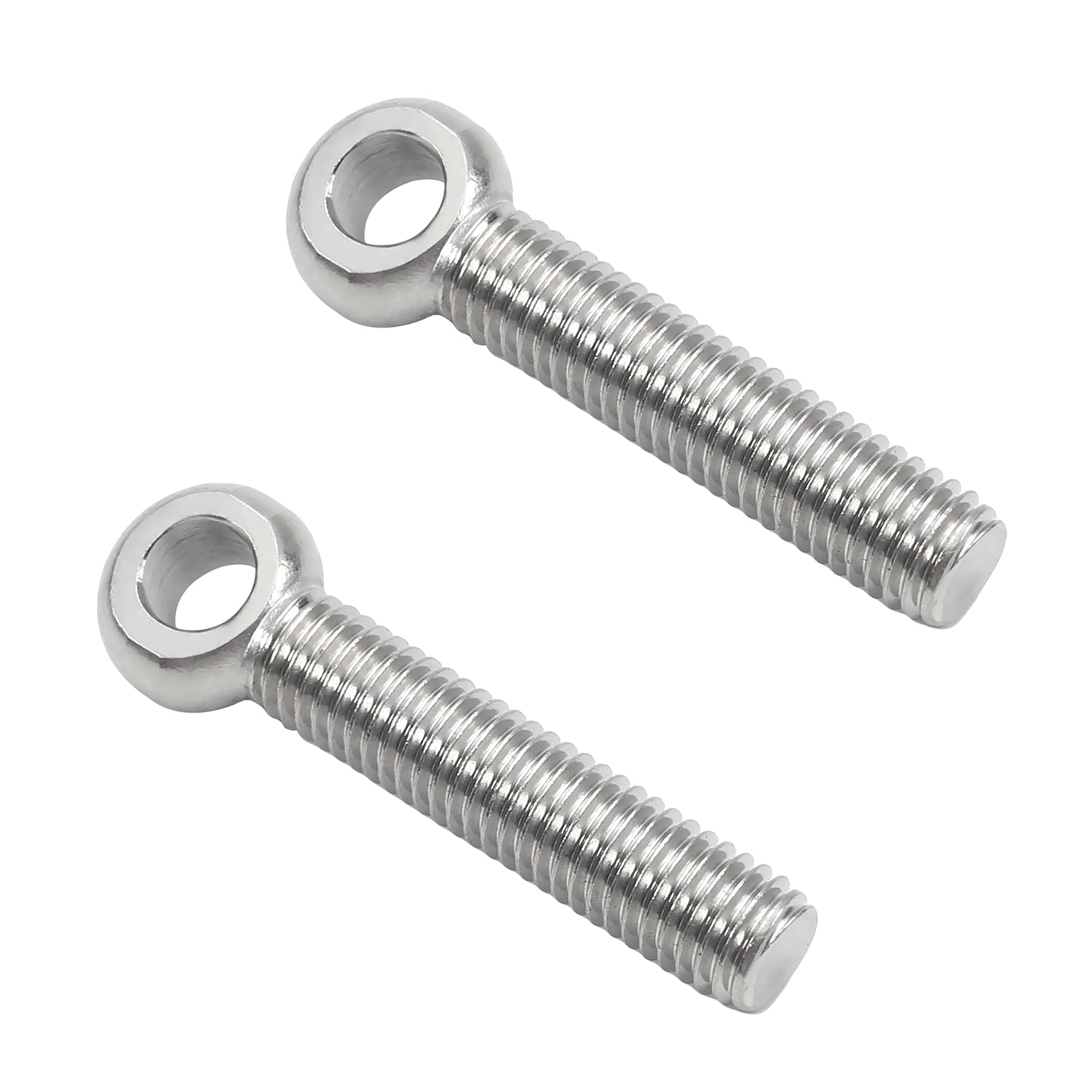 MroMax Bullone ad occhiello M10 x 50 mm per macchinari a spalla, per sollevamento, in acciaio inox 304, filettatura metrica, argento, 5 pezzi