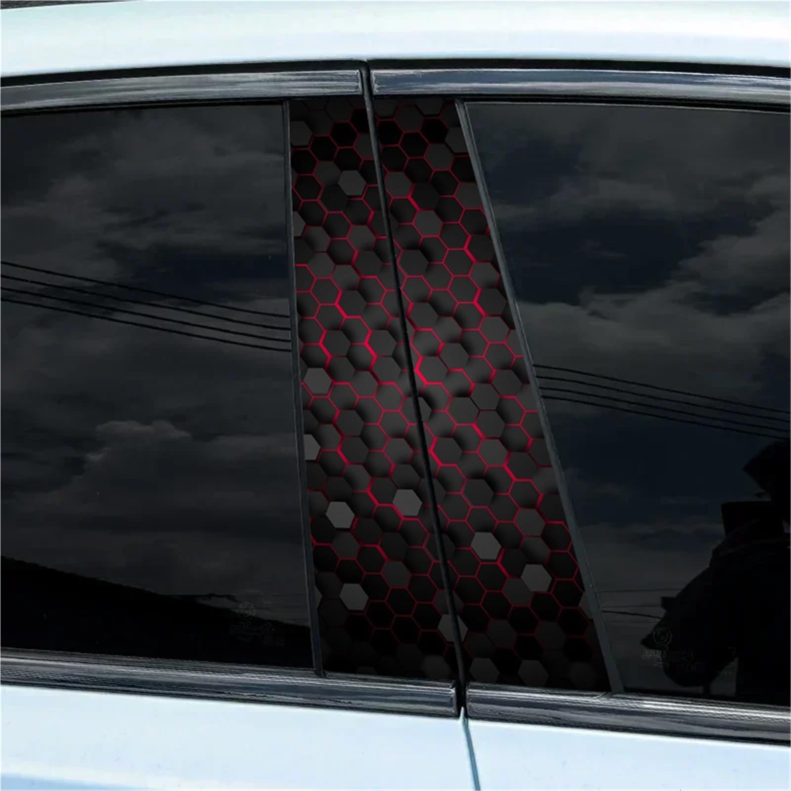 3D Honeycomb Car Decal Car B-Pillar Waterproof Decal Car DIY Car Door Post Decal Covered with Scratch Decal(A-328 style8)