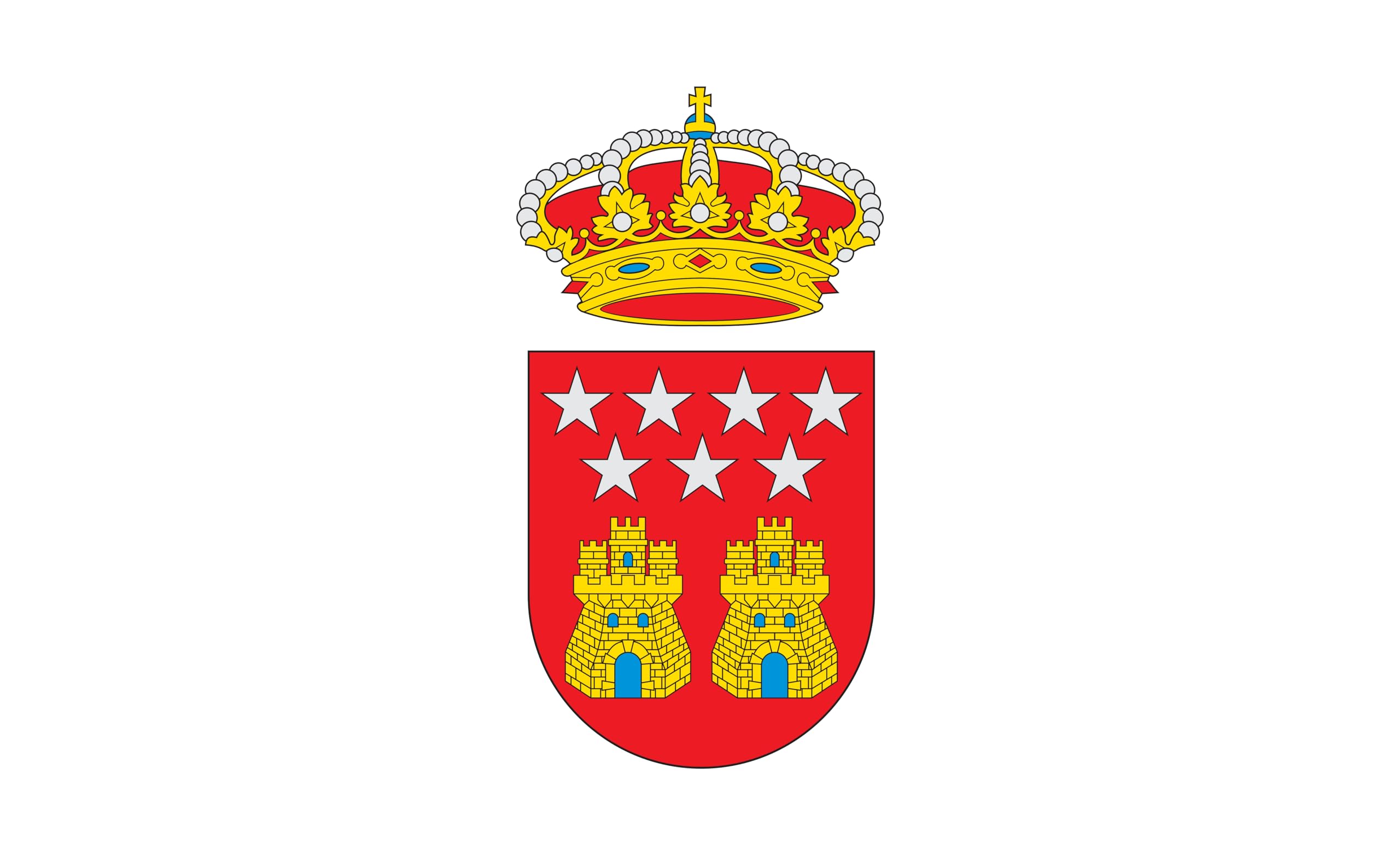 Drapeau de Madrid 150x90 cm haut de gamme avec armoiries variante 2 pour pavillon de bateau