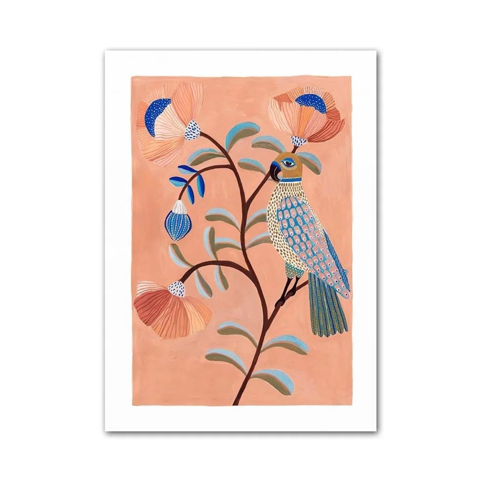 XENITE Wall Art Canvas Prints Watercolor Flowers Butterfly Bird Boho Nordic Prints Posters No Frame Wall Art Canvas Painting Pictures Kids Room Decor(D,50x70cm)