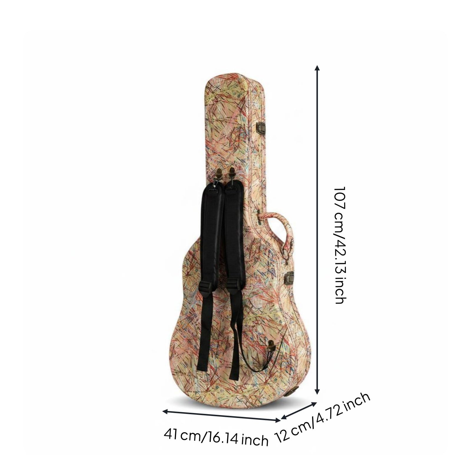 F Fityle Funda Protectora para Guitarra Clásica, Funda De Guitarra De Tela De Seda, Verde Hoja De Arce, con Correas De Hombro Dobles