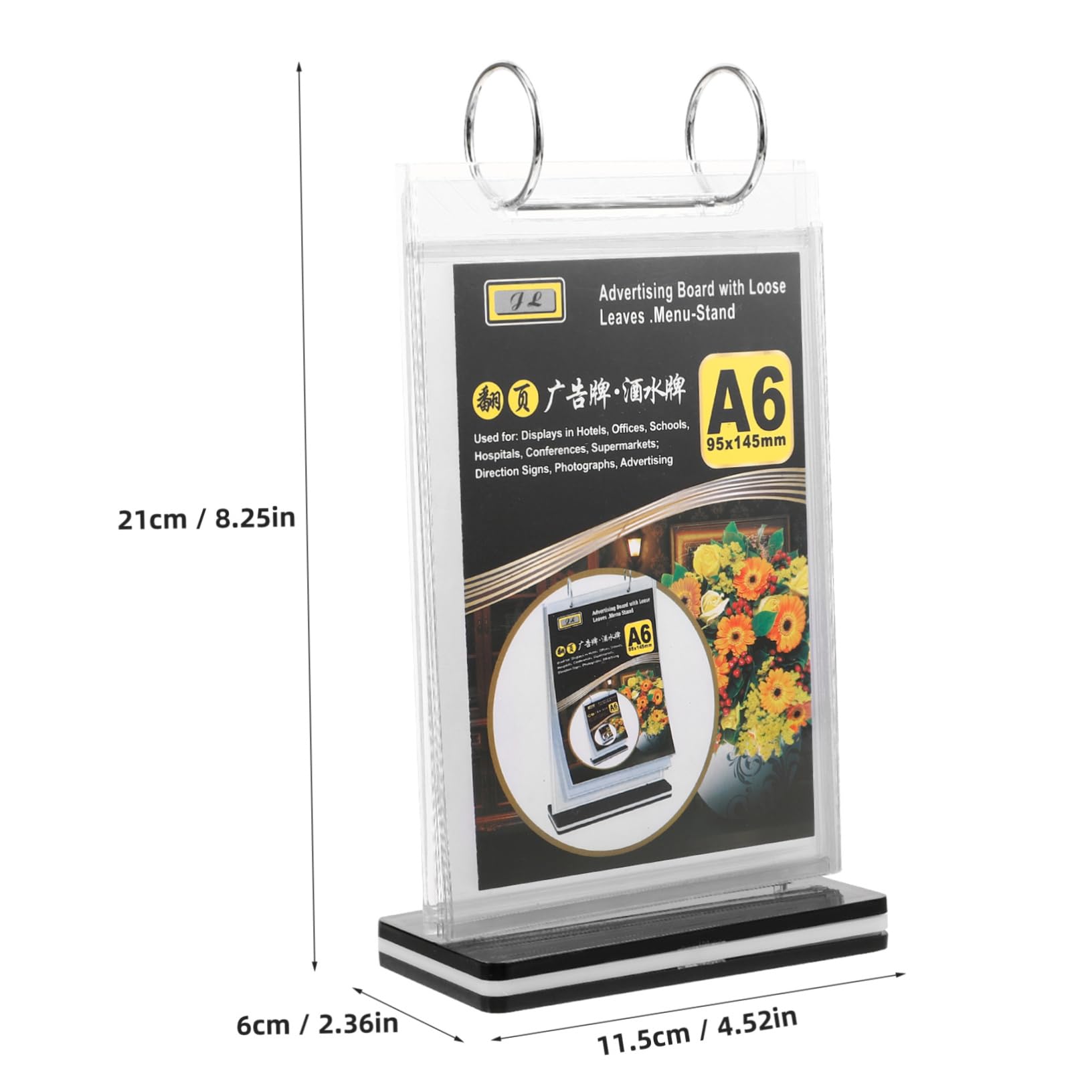 12piezas Soporte De Menú Con Base Estable Para Exhibición De Mesas Holder De Menú Ligero Para Restaurantes Oficinas y Eventos