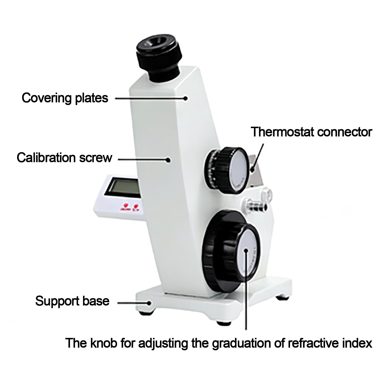 ABBE Rifrattometro per apparecchiature ottiche, design monoculare con display della temperatura esterna per analisi dello zucchero nell'industria alimentare e delle bevande, uso in laboratorio