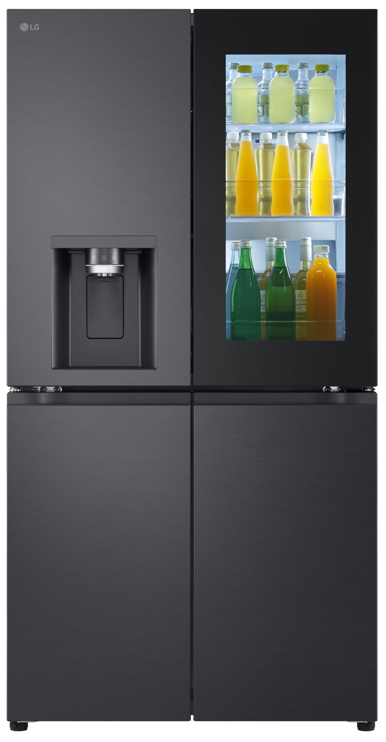 Lg Gmg960evje Multi-Door Mit Instaview, Eis-, Crushed Ice- Und Wasserspender, 635 L Kapazität, Fensteranschluss, Essence Black Steel