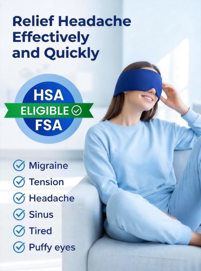 Cooling Eye Mask with Ice Gel. Instant Relief Puffy Eyes Surgery Migraine, Hsa Store Eligible Items Fsa Stay Cold Comfy, Cold Compress Pack for Tired Eyes, Headache Dark Circles Sleep - Image 2