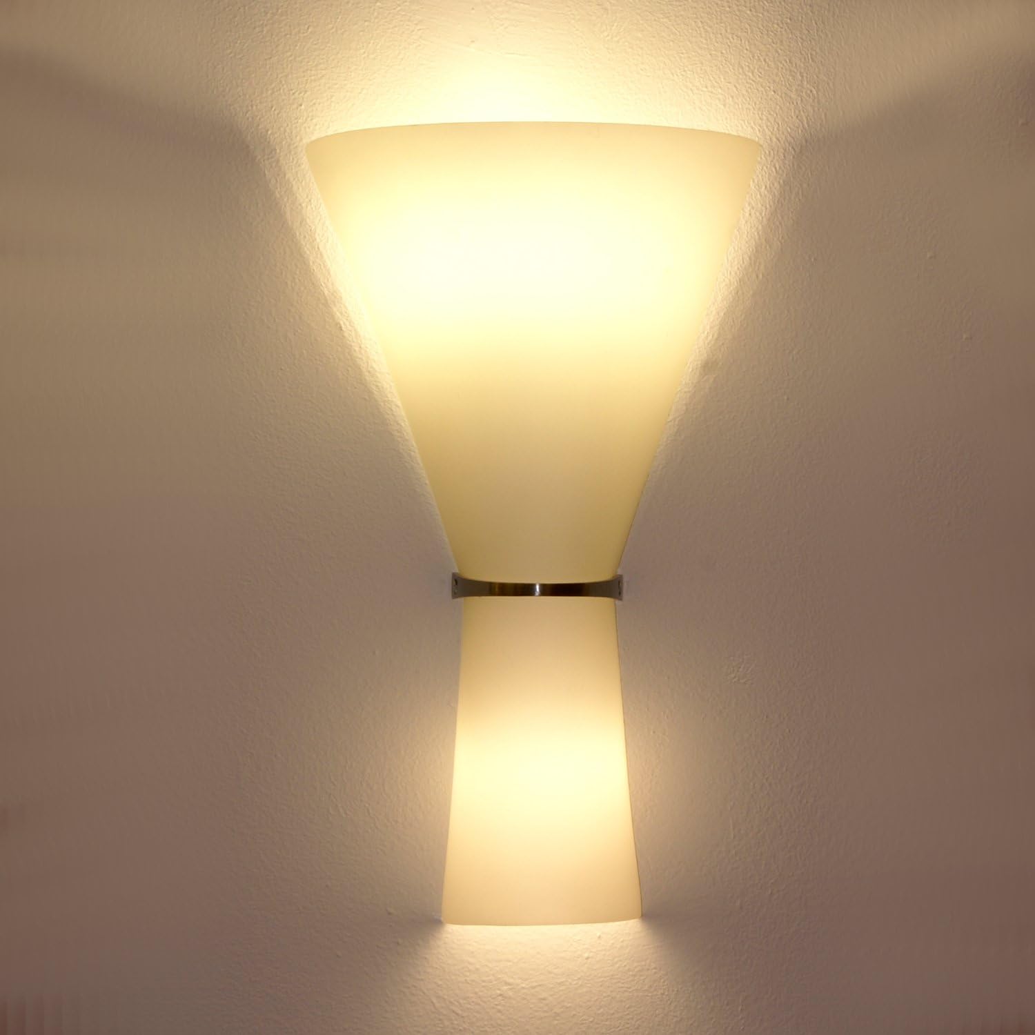 LED Wandlampe Alan Effektlampe Glas Up Down Weiß Chrom Badleuchte Deko