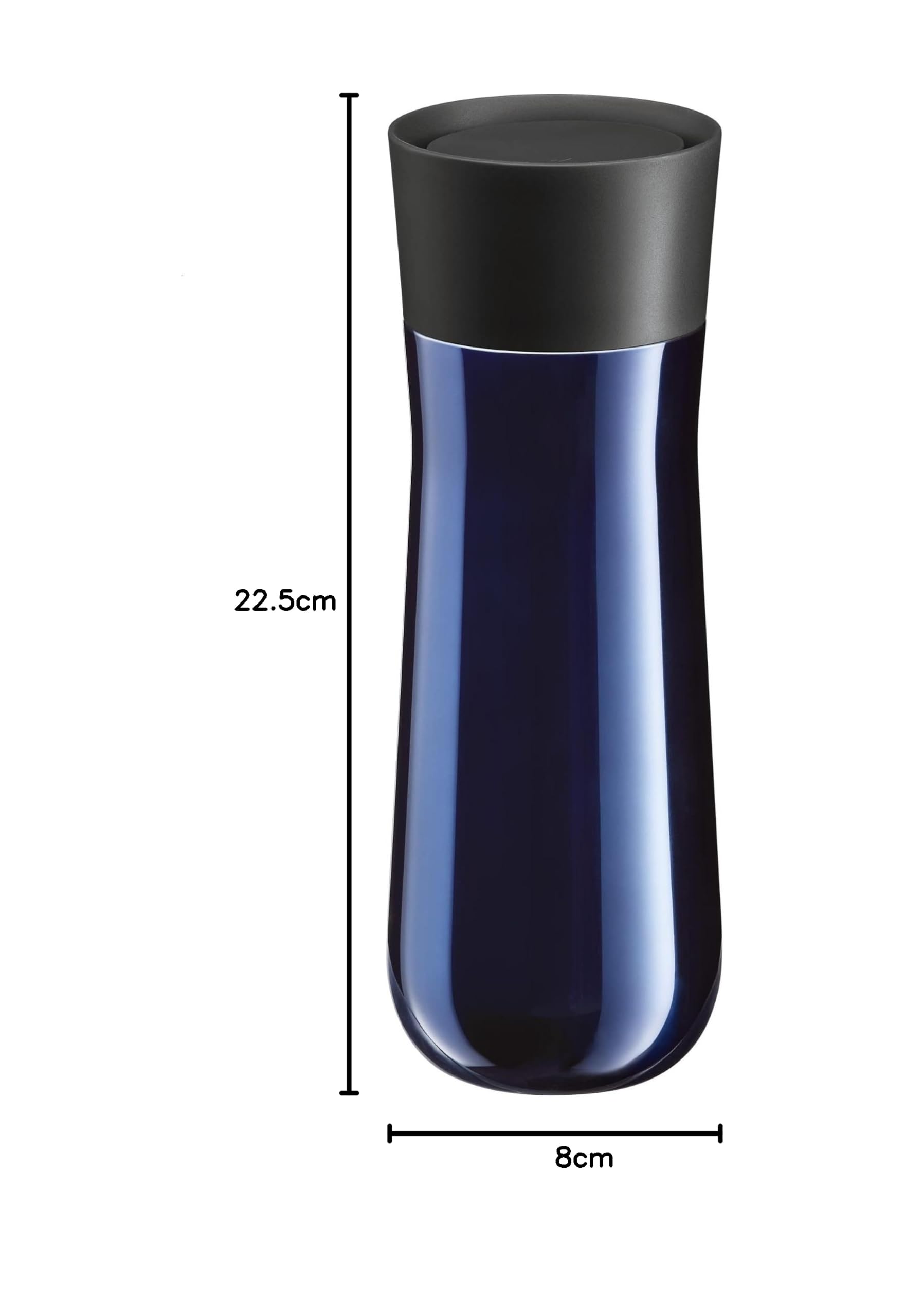 WMF Impulse kubek termiczny 350 ml, kubek termiczny z automatycznym zamknięciem, otwór do picia 360°, utrzymuje napoje gorące przez 8 h/zimne przez 12 h, niebieski