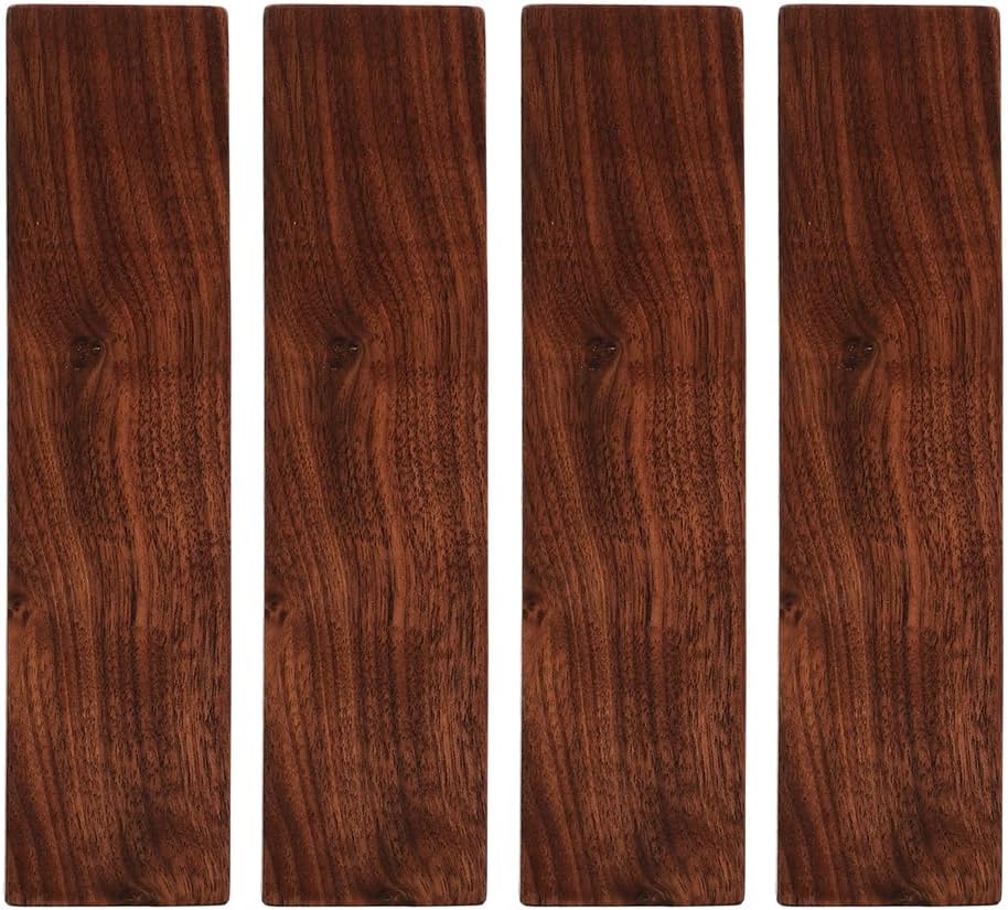 4pcs Solid Walnut Wood Boards: Handcraft Blank Wood Planks for Woodworking - Solid Hardwood Material 7.8" .9"X0.4" - Carving Unfinished Blank Board