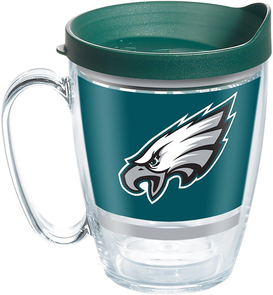 Tervis Made in USA Double Walled NFL Philadelphia Eagles Insulated Tumbler Cup Keeps Drinks Cold & Hot, 16oz Mug, Legend