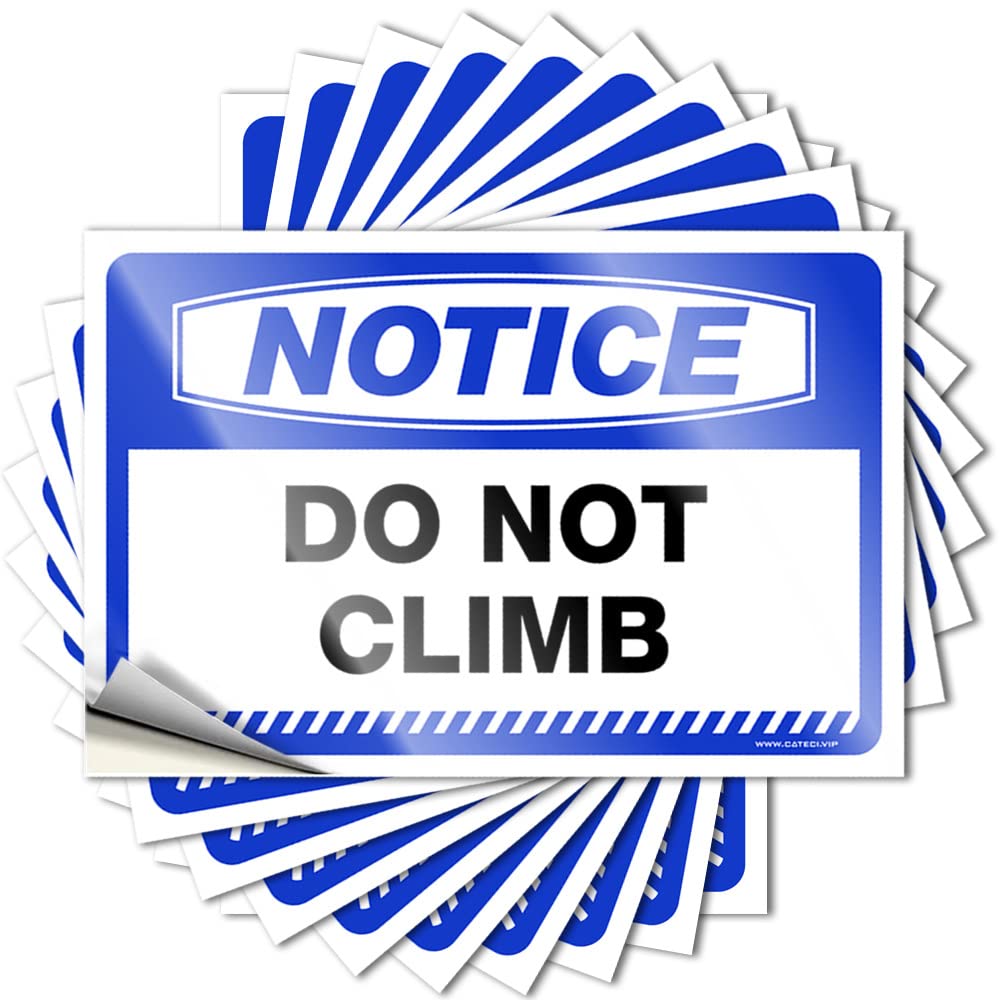 Outside Decor Fun Lettering Sticker | Notice Do Not Climb Assorted Durable Vinyl Sticker Easy Apply for Ship(8X12CM)