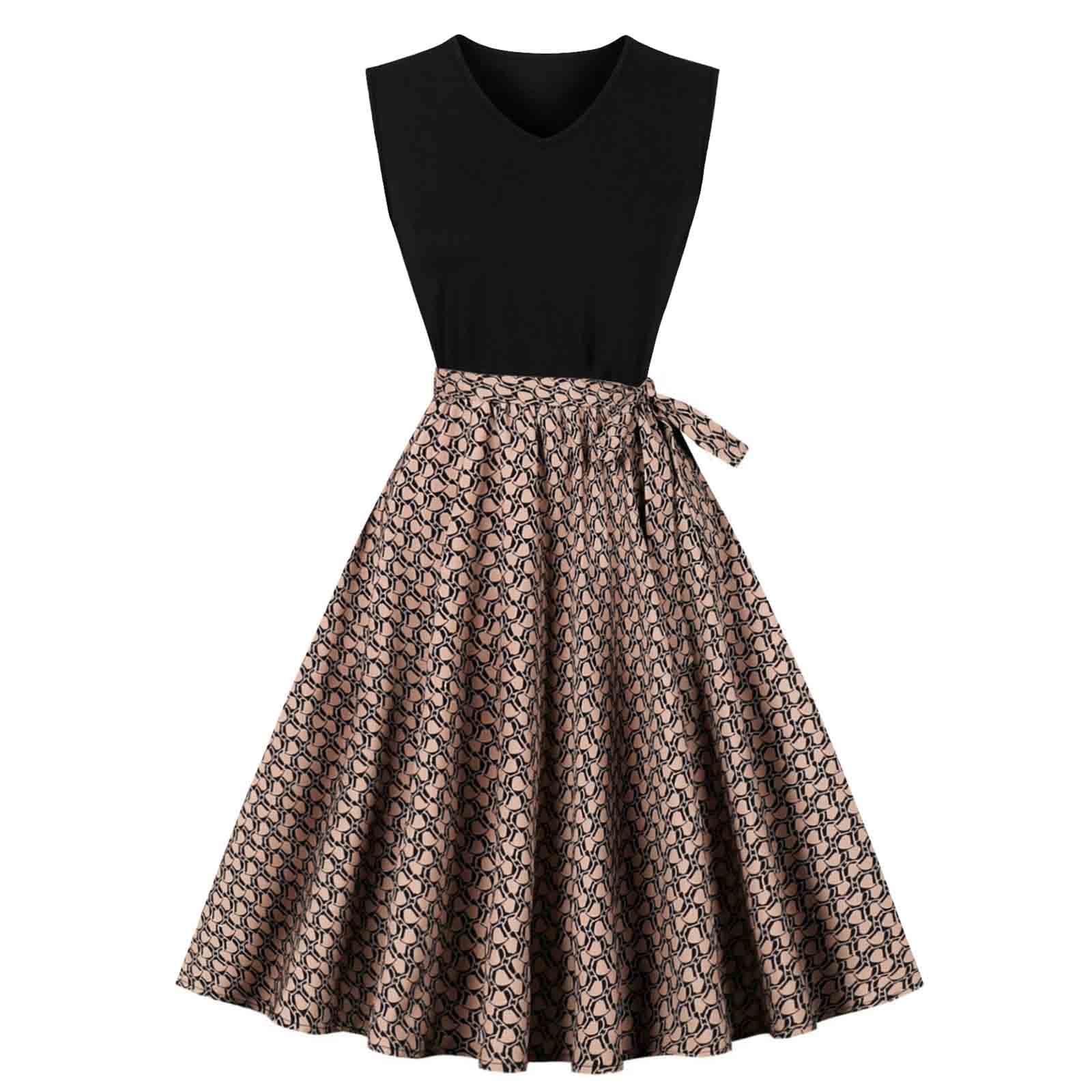 Abito Da Sera Donna Vintage Stile Audrey Hepburn - Tinta Unita, Rockabilly Anni '50, Per Feste E Cocktail - Foto 6