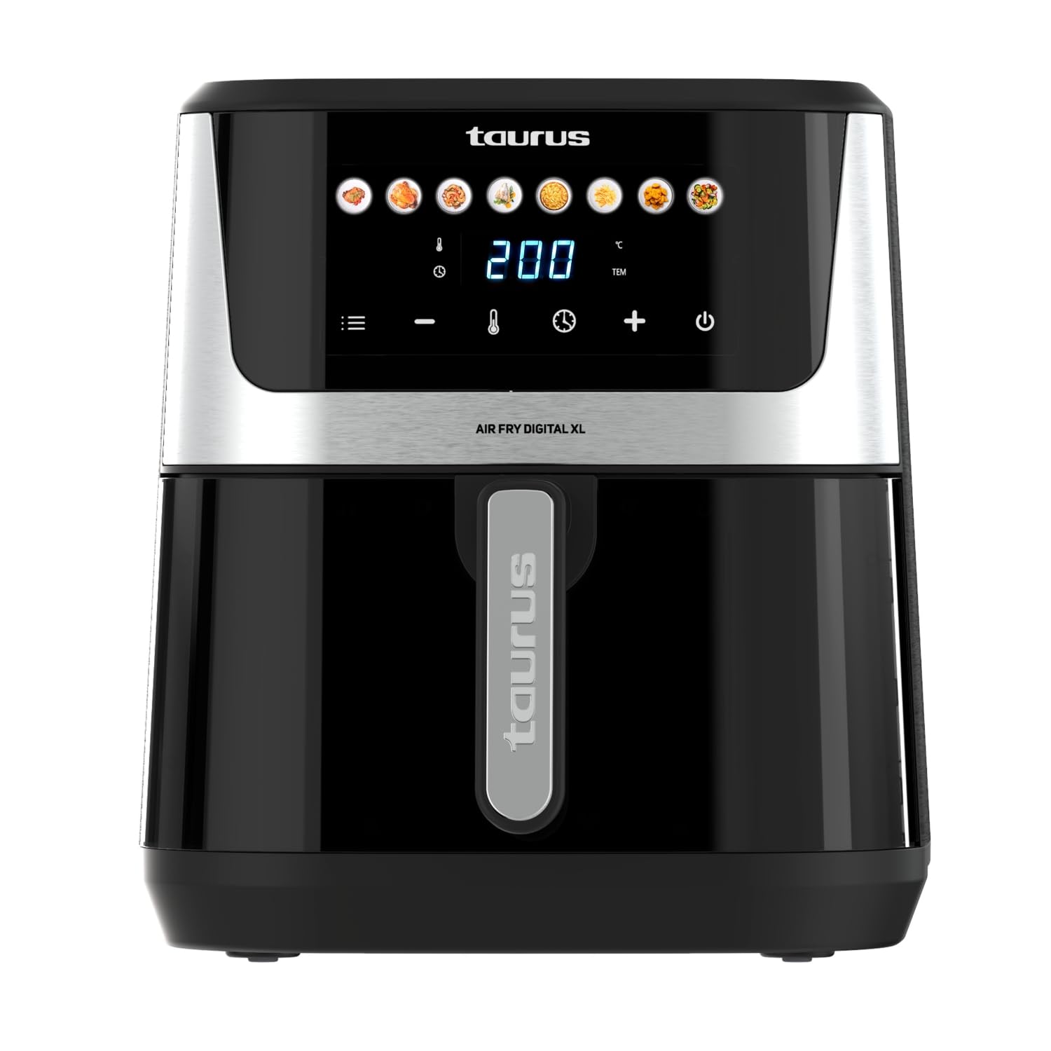 Taurus Freidora aire Air Fry Digital XL | 1700W | 8L | 8 Programas | Pantalla táctil | Avisador Acústico | Cocción Uniforme | Libre BPA y PFOA | Asa toque frío | Recetario online