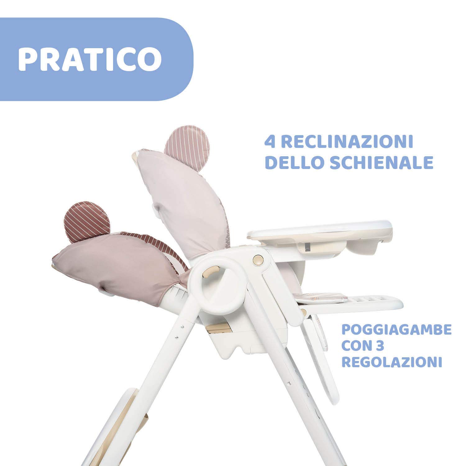 Chicco Polly 2 Start, Seggiolone Per Neonati Dalla Nascita a 3 Anni (15 Kg), Regolabile, 4 Ruote, Schienale Completamente Inclinabile In Sedia E Chiusura Compatta, Monkey