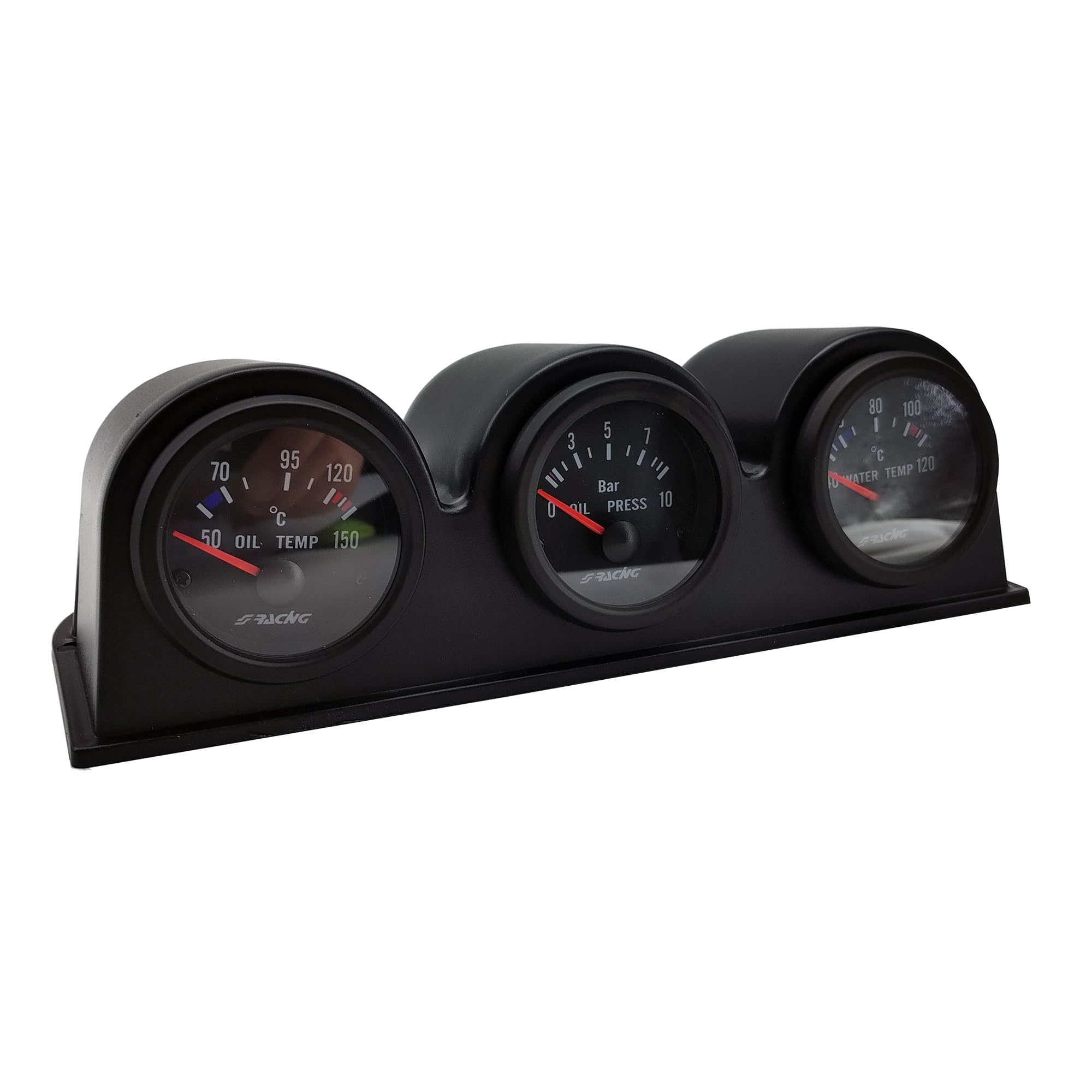 Pilastro Porta Strumenti Universale 52mm / 2 Pollici – Plastica Nera, Foro Singolo, Per Auto E Moto