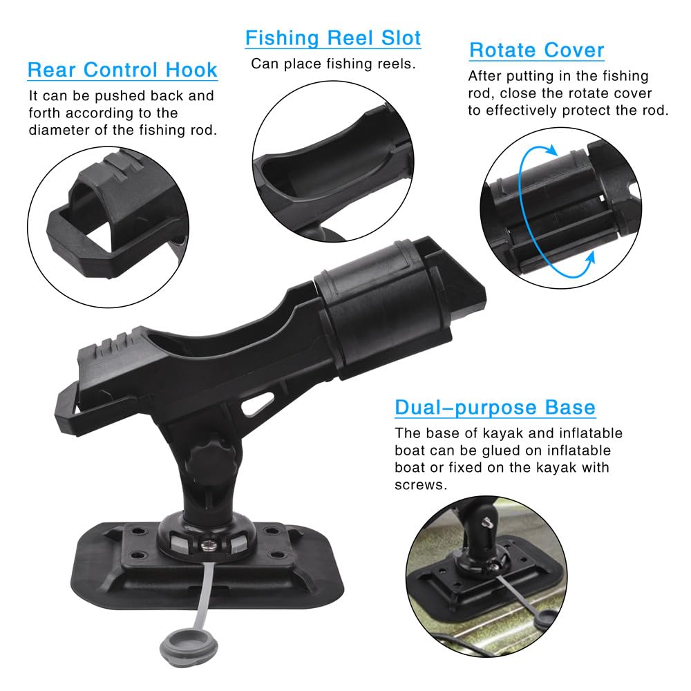 Portacanne Da Pesca Per Barca 2 pezzi/lotto nuovo supporto for canna da pesca regolabile con rotazione a 360 gradi, supporto for kayak, canoa, barca, base for canna da pesca Per La Pesca In Barca