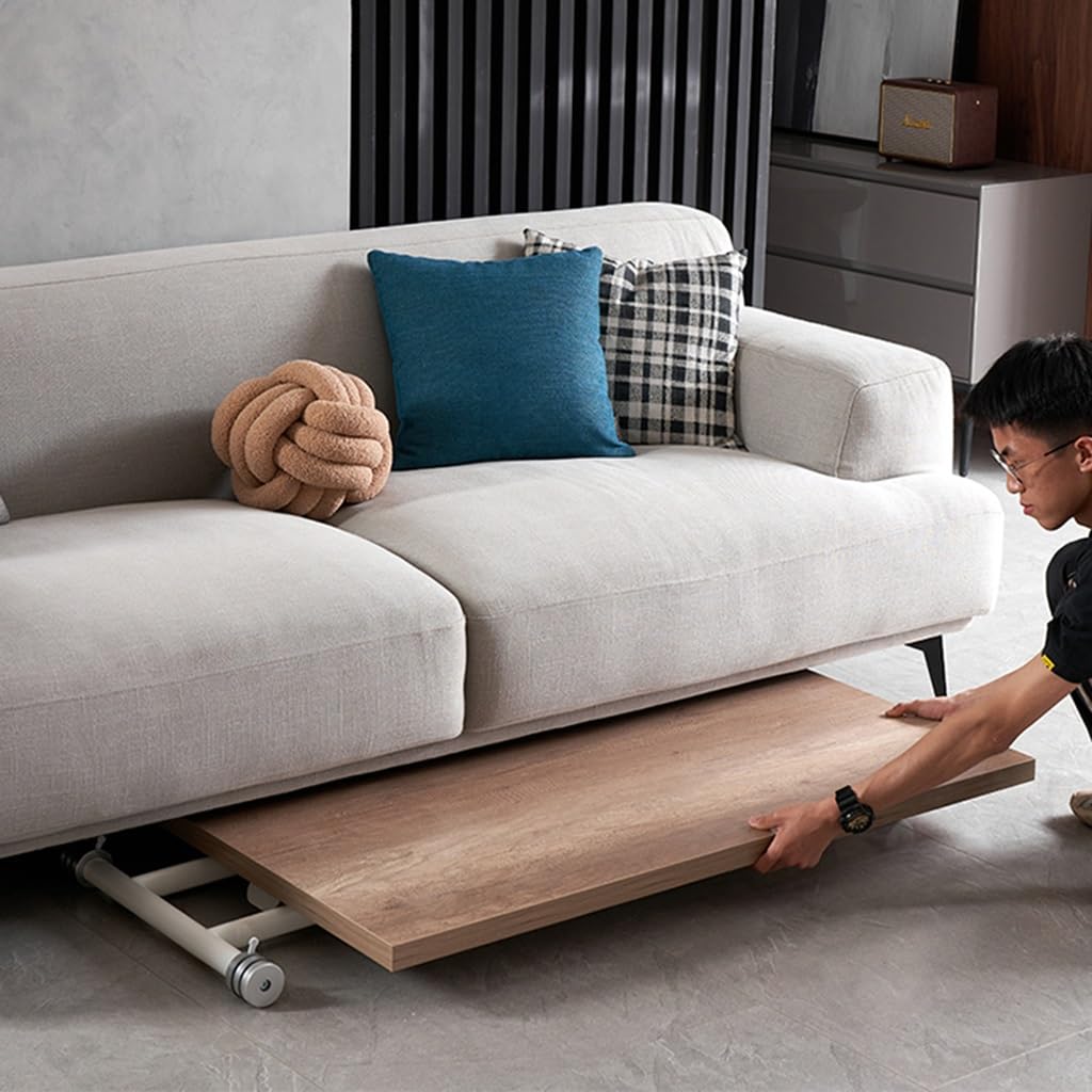 Regulowany wysokość Lift Top Coffee Table, wielofunkcyjny składany stół do jadalni z drewnianą powierzchnią i trwałymi metalowymi nogami dla wszechstronnych pomieszczeń mieszkalnych
